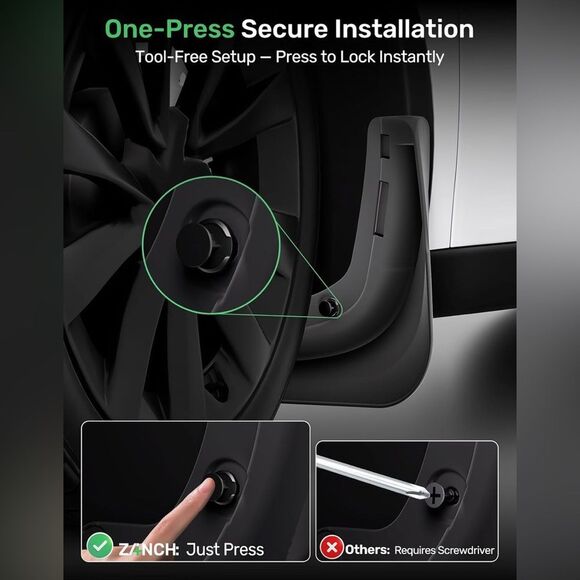 Tesla Model Y (2020-2025) mudflaps 4pk - Picture 5 of 7